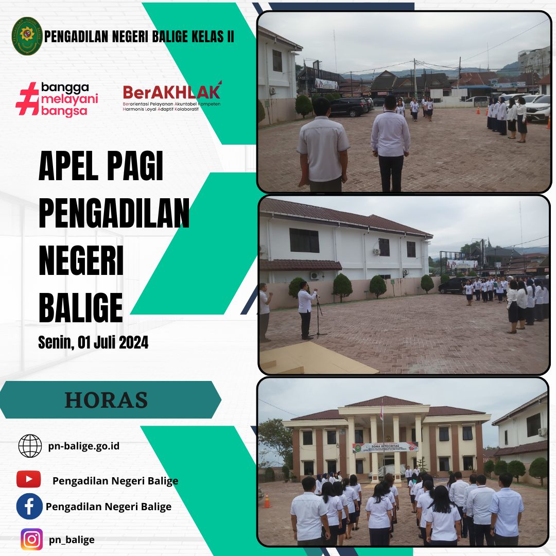 APEL PAGI PN BALIGE PADA HARI SENIN, 01 JULII  2024